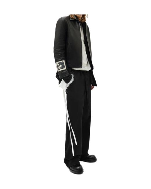 Ann Demeulemeester Black Fin Lounge Track Pants for men