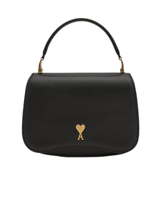 AMI Black Flap Shoulder Bag