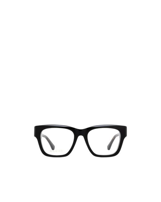 Gucci White Eyewear Square Frame Glasses for men
