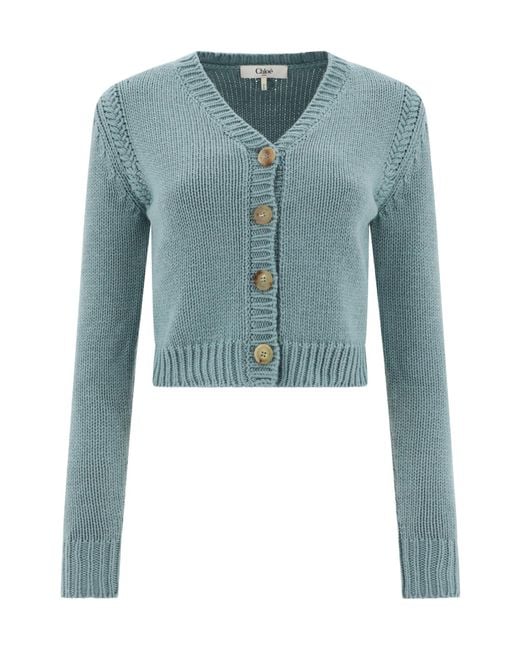 Chloé Blue Chloé Buttoned Cardigan