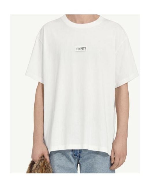 MM6 by Maison Margiela White Short Sleeved Crewneck T-Shirt for men