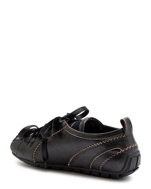 Simone Rocha Black Ballerina Grip Leather Sneakers