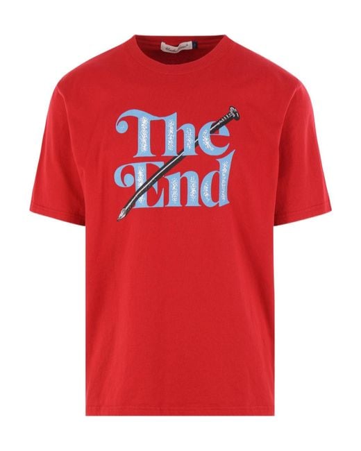 Undercover Red The End Crewneck T-Shirt for men