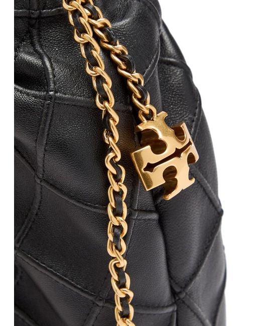 Tory Burch Black Fleming Mini Leather Cross-Body Bag