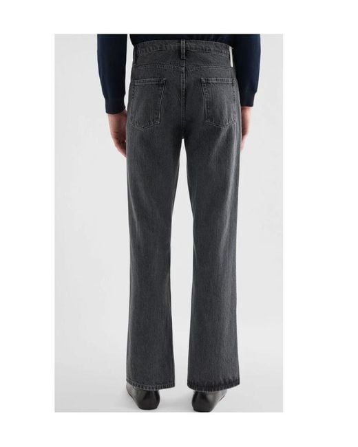 Jil Sander Blue Flared Lightweight Denim Trousers for men