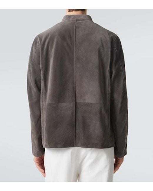 Dunhill Gray Suede Jacket for men