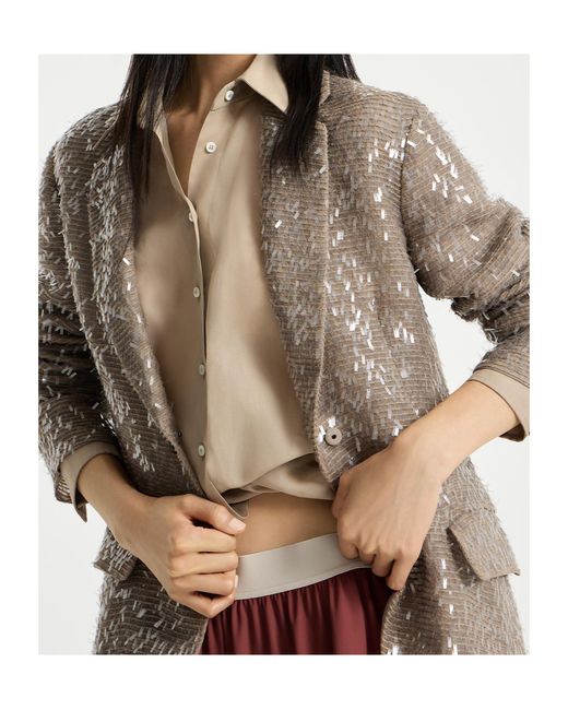 Brunello Cucinelli Brown Button-Fastening Blazer