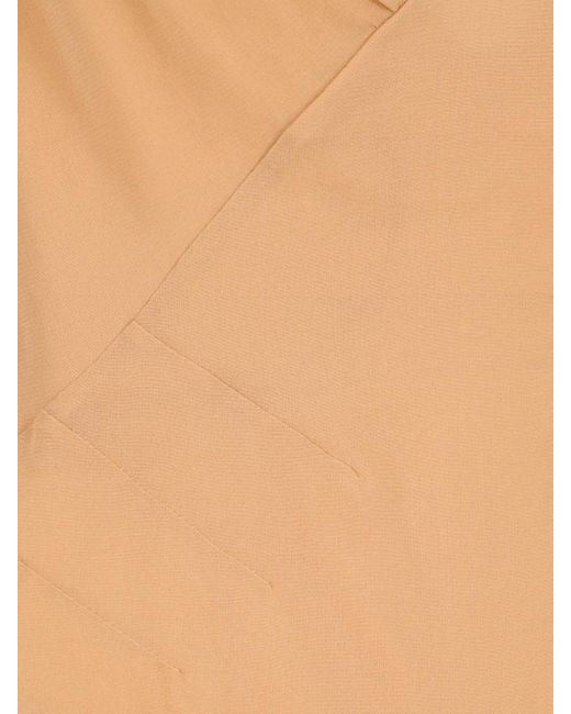 Saint Laurent Natural Cross-Back Sleeveless Bodysuit