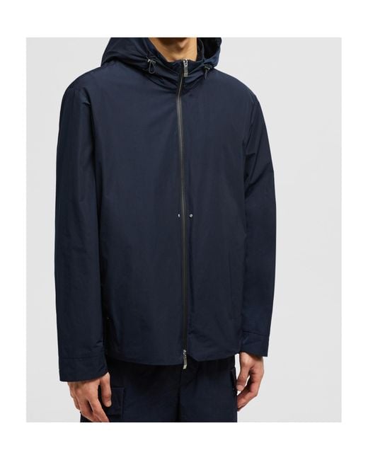 Moncler Blue Lacha Zip-Up Hooded Windbreaker for men