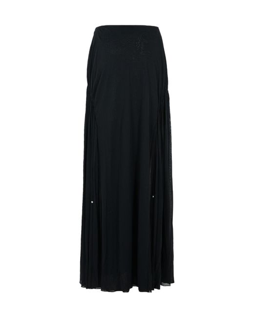 Lanvin Black Flared Jersey Skirt