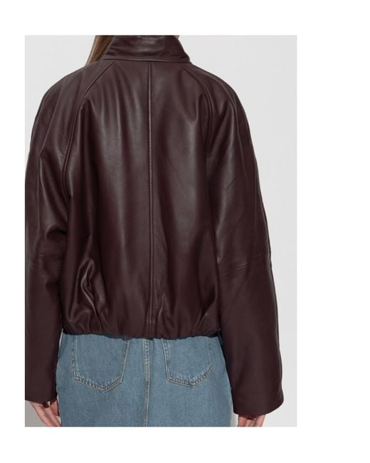 IRO Purple Long Sleeve Leather Jacket