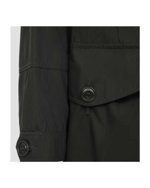 Maison Margiela Black Long Sleeved Hooded Coat for men