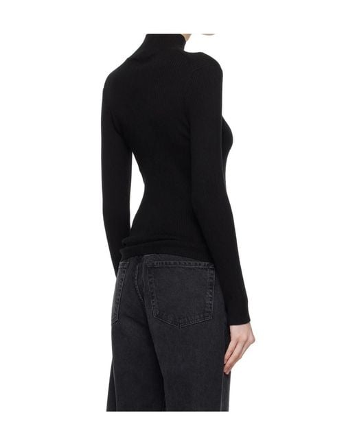 Maison Kitsuné Black Maison Kitsuné Baby Fox Turtleneck Jumper