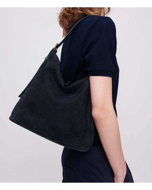 A.P.C. Black Square Corduroy Shoulder Bag