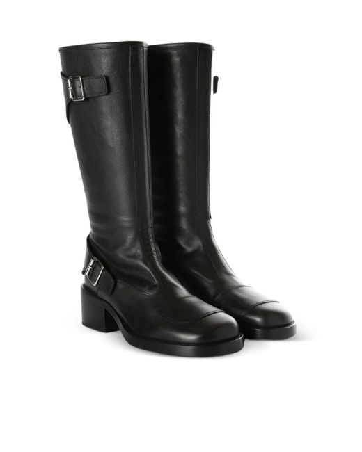 Ann Demeulemeester Black Buckle Detail Boots
