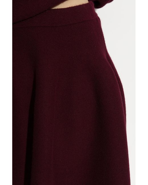 Lisa Yang Red Pleated Knit Mini Skirt
