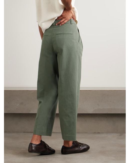Anine Bing Green Belen Pleated Tapered Casual Pants