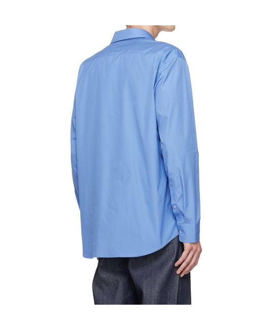 A.P.C. Blue Long-Sleeve Button-Down Shirt for men