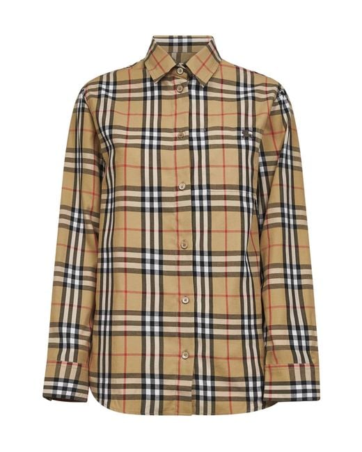 Burberry Metallic Ekd Embeoidered Checked Shirt