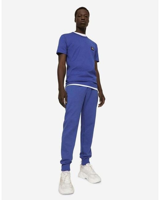 Dolce & Gabbana Blue Drawstring Track Pants for men