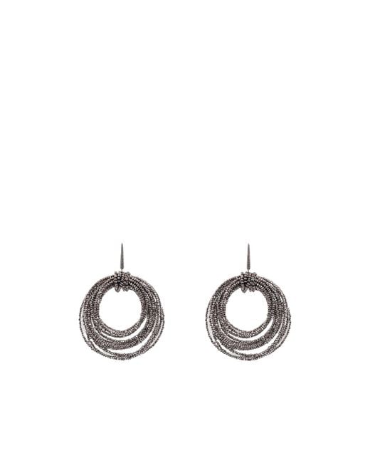 Brunello Cucinelli Metallic Vetro Hoop Earrings