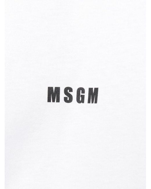 MSGM White Cartoon Printed T-Shirt for men