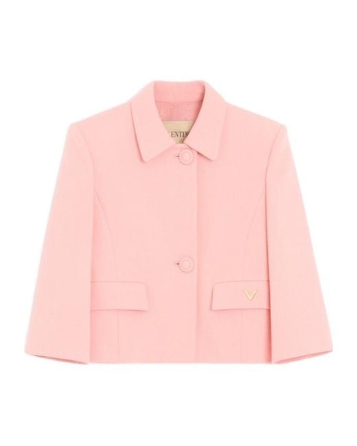 Valentino Pink Wool Crepe Jacket