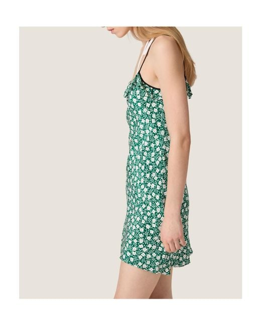 Miu Miu Green Crepe De Chine Mini-Dress