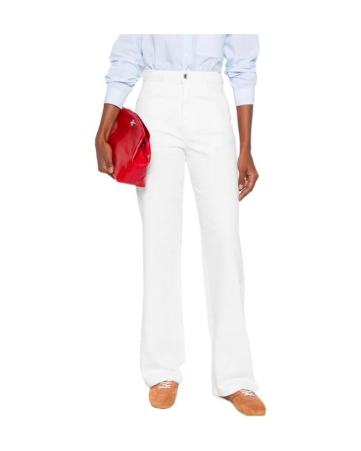 Patrizia Pepe White Wide-Leg Denim