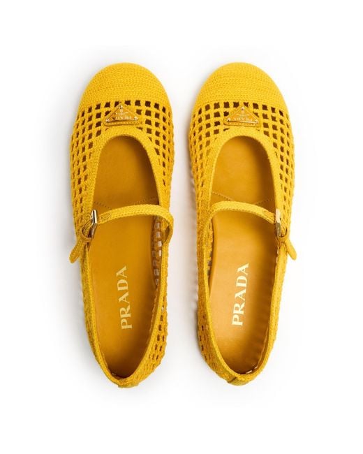 Prada Yellow Casual Flat Shoes