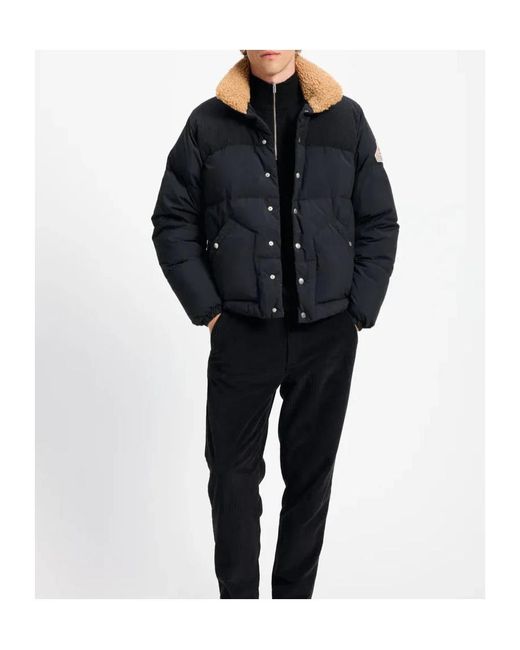 Pyrenex Black Lapel Long-Sleeved Down Jacket for men