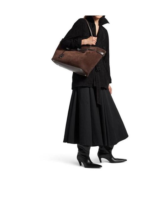 Balenciaga Brown Suede Bel Air Tote Bag