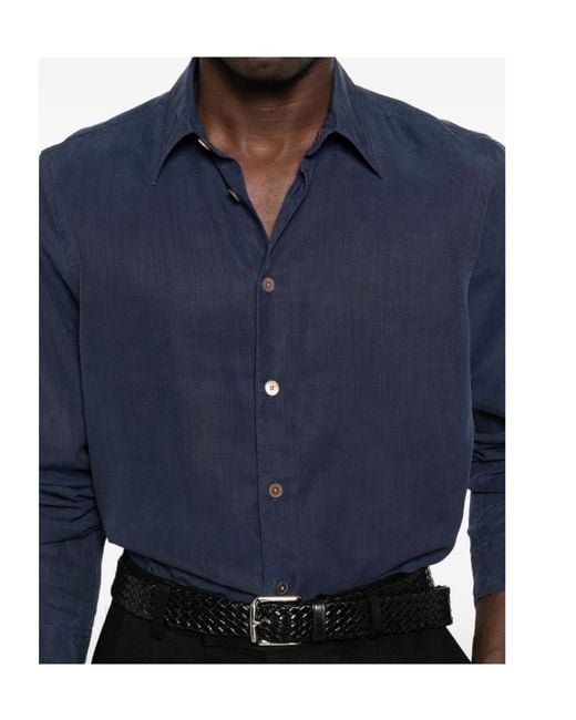 Paul Smith Blue Button Shirt for men