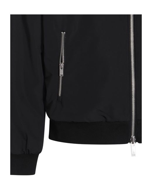 Moose Knuckles Black Long-Sleeved Zip-Up Bomber Jacket for men