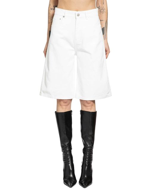 Coperni White Denim Bermuda Shorts