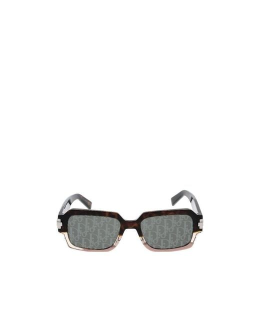Dior White Eyewear Rectangular Frame Sunglasses