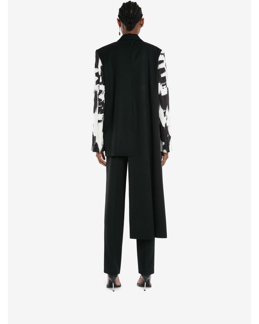 McQueen Black High-Waist Pleat Detailed Trousers