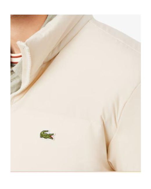 Lacoste White Zip-Up Padded Jacket for men