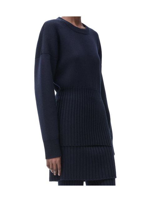 Loewe Blue Dropped Shoulder Knitted Jumper