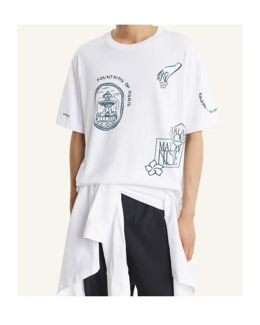 Maison Kitsuné White Short-Sleeved T-Shirt for men