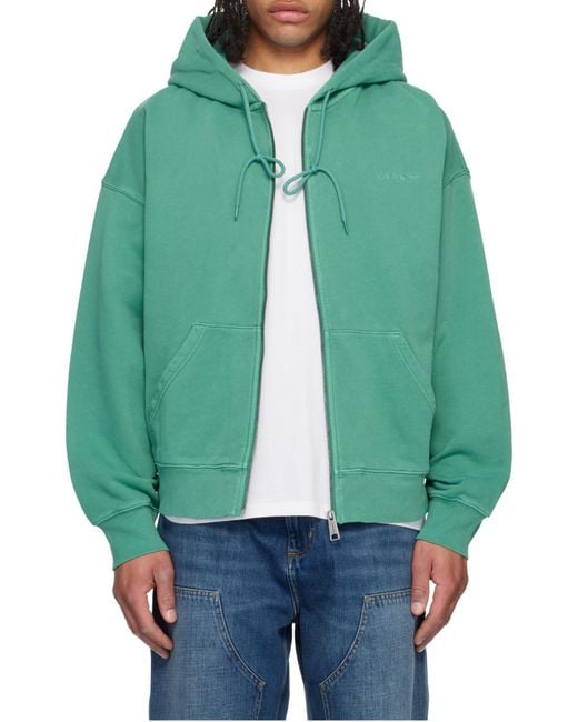Carhartt Green Hooded Benton Sweat Jacket for men