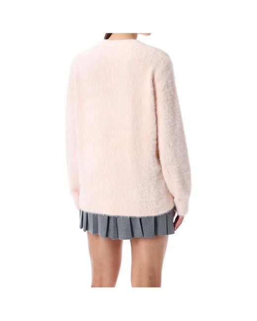 Casablanca White Logo-Embroidered Brushed Jumper