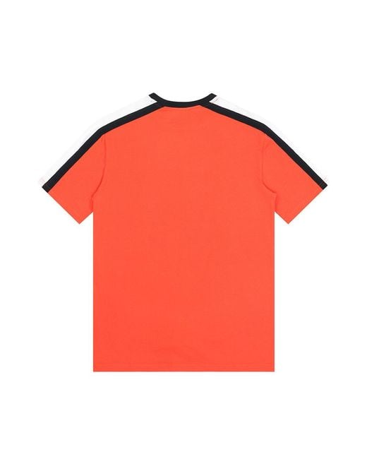 EA7 Red Logo Printed T-Shirt With Round Neck for men