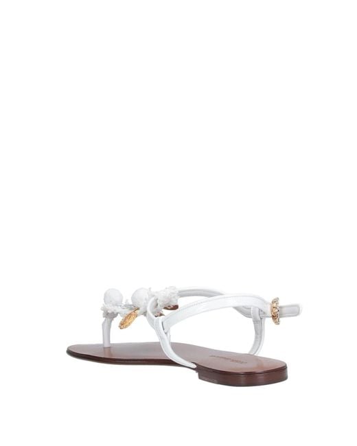 Dolce & Gabbana White Solid Color Flip Flops