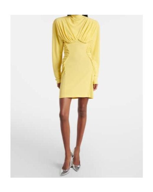 Stella McCartney Yellow Draped Jersey Minidress