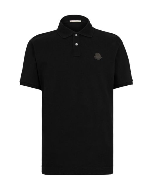 Moncler Black Short Sleeve Polo Shirt for men