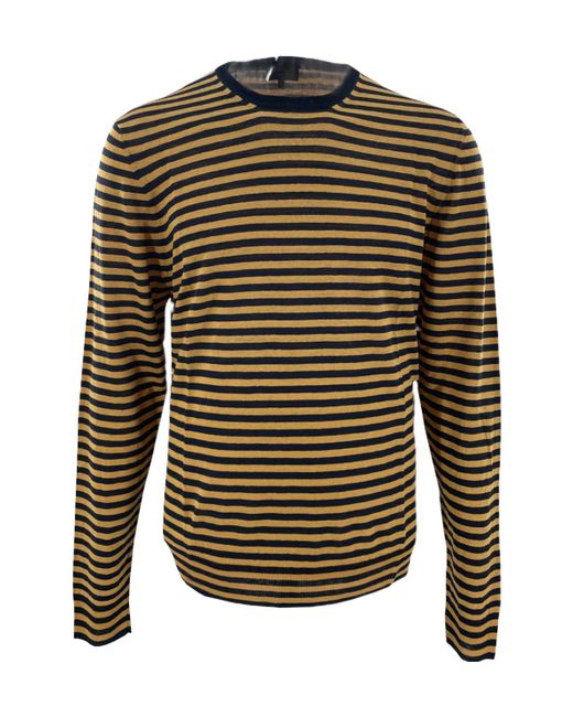 Dunhill Green Round-Neck Striped Sweater for men