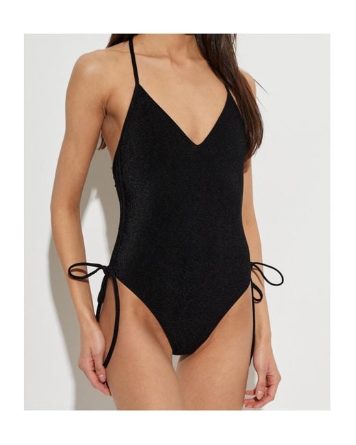 Balmain Black Side-Tie One-Piece Beachwear