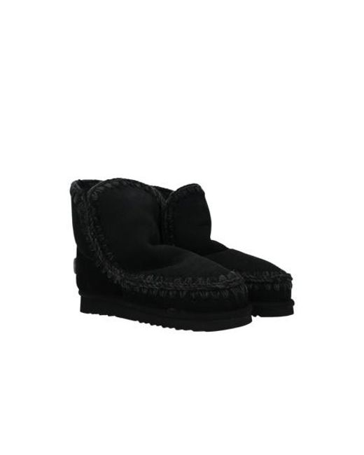 Mou Black Eskimo 18 Contrast Stitched Ankle Boots