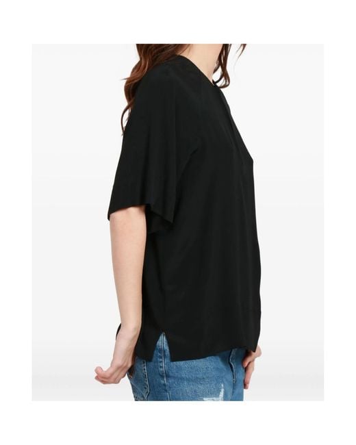 Semicouture Black Keyhole-Neckline Top
